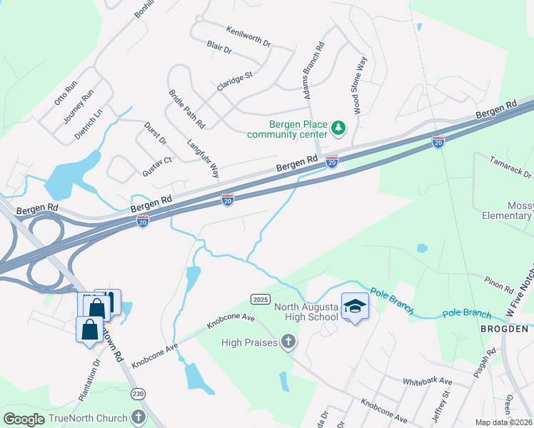 map of restaurants, bars, coffee shops, grocery stores, and more near 2008 Wellington Road in North Augusta