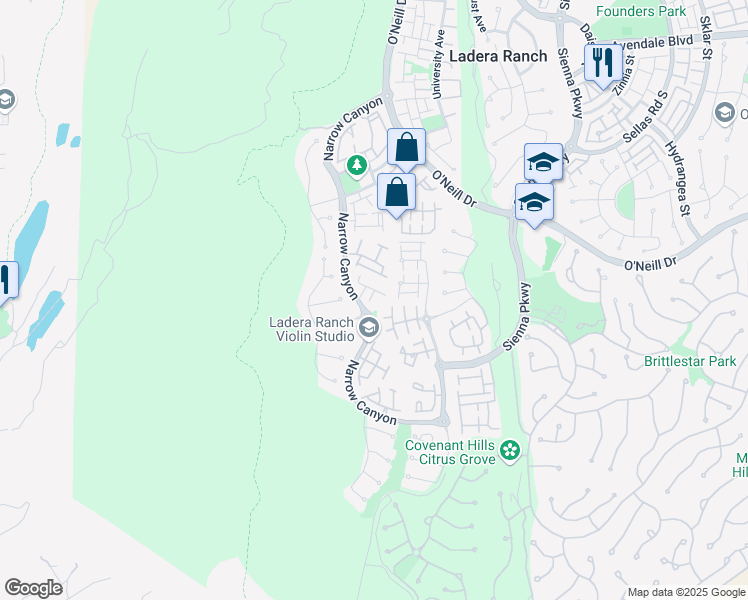 map of restaurants, bars, coffee shops, grocery stores, and more near 6 Devens Way in Mission Viejo