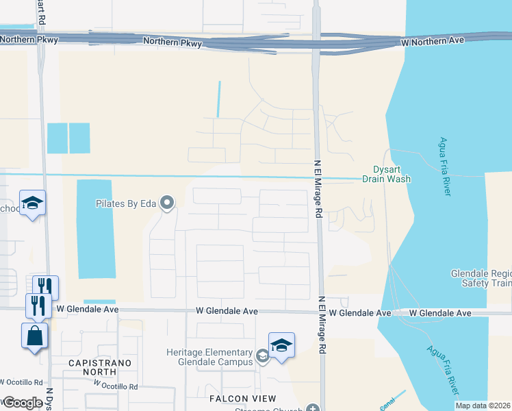map of restaurants, bars, coffee shops, grocery stores, and more near 12450 West State Avenue in Maricopa County