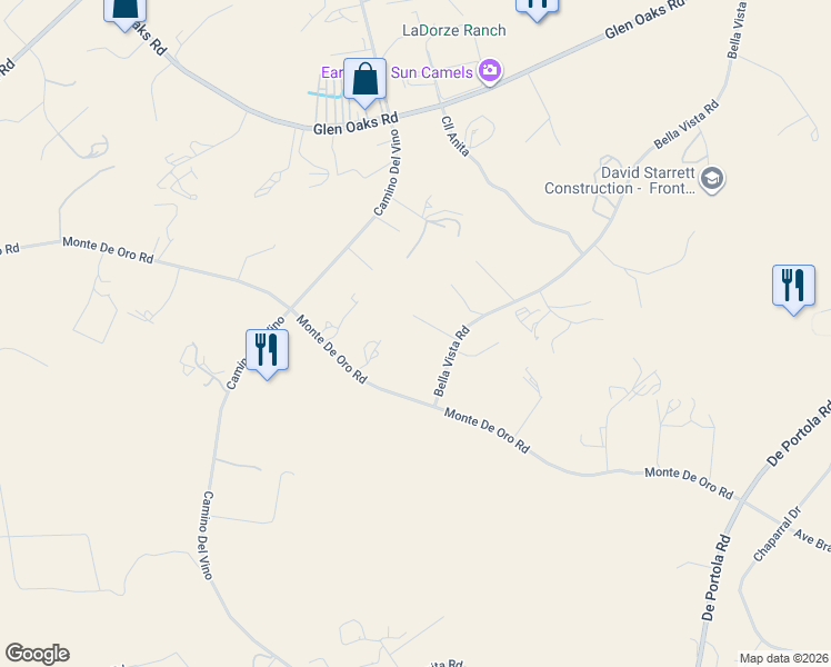 map of restaurants, bars, coffee shops, grocery stores, and more near 36260 Monte De Oro Road in Temecula