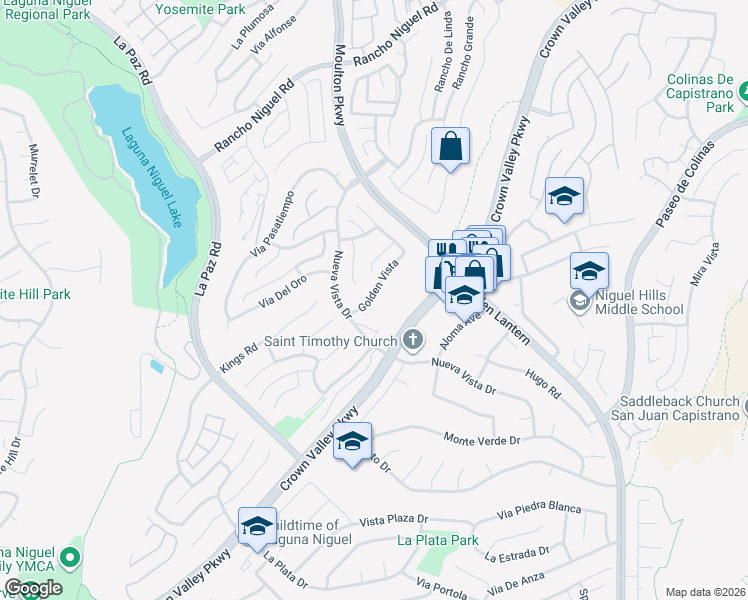 map of restaurants, bars, coffee shops, grocery stores, and more near 24852 Golden Vista in Laguna Niguel