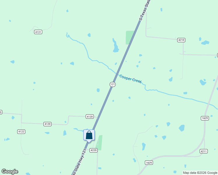 map of restaurants, bars, coffee shops, grocery stores, and more near 2410 Texas 121 in Bonham