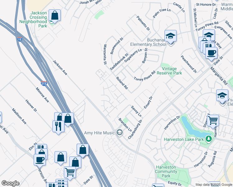 map of restaurants, bars, coffee shops, grocery stores, and more near 26396 Arboretum Way in Murrieta