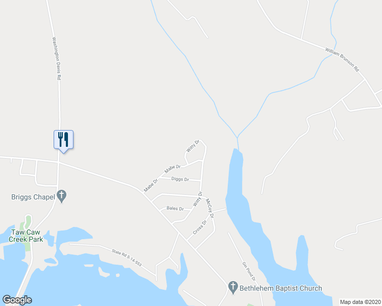 map of restaurants, bars, coffee shops, grocery stores, and more near 1559 Witty Drive in Summerton