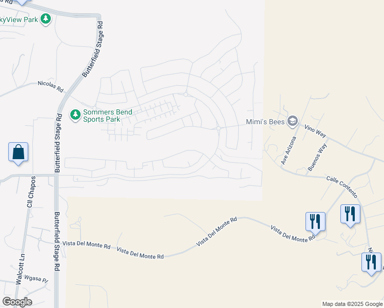 map of restaurants, bars, coffee shops, grocery stores, and more near 32349 Hillstone Street in Temecula