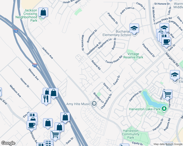 map of restaurants, bars, coffee shops, grocery stores, and more near 26408 Arboretum Way in Murrieta