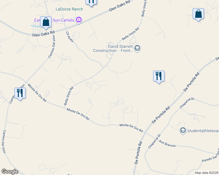 map of restaurants, bars, coffee shops, grocery stores, and more near 40570 Beaujolais Court in Temecula