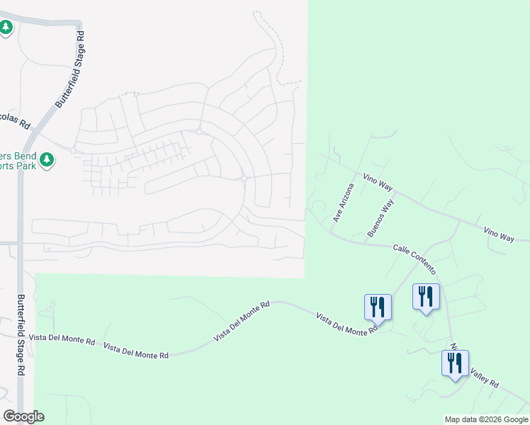 map of restaurants, bars, coffee shops, grocery stores, and more near 39101-39399 Calle Contento in Temecula