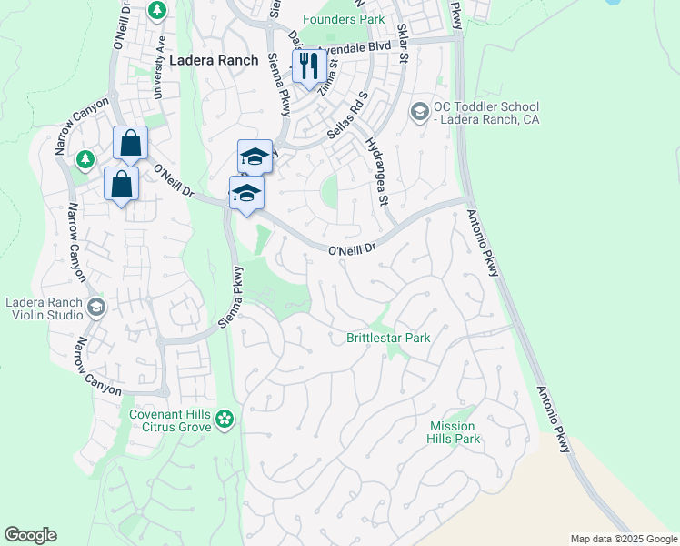 map of restaurants, bars, coffee shops, grocery stores, and more near 7 Tuscany in Ladera Ranch