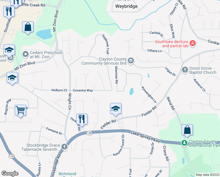 map of restaurants, bars, coffee shops, grocery stores, and more near 2016 Wrights Way in Jonesboro