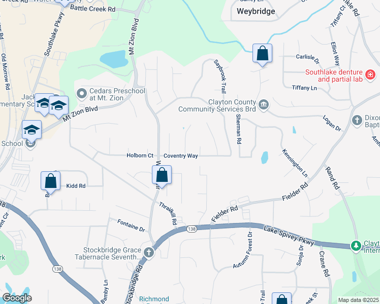 map of restaurants, bars, coffee shops, grocery stores, and more near 7766 Hampton Cove in Jonesboro
