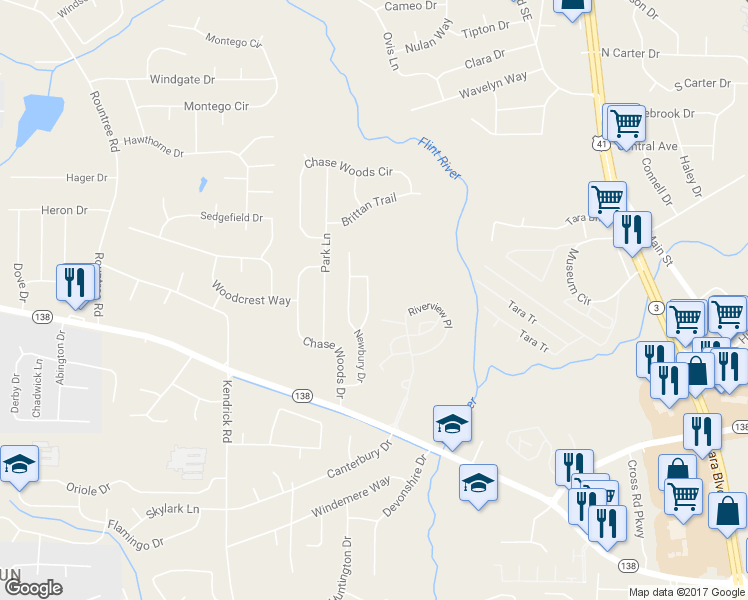 map of restaurants, bars, coffee shops, grocery stores, and more near 375 Haverhill Lane in Jonesboro