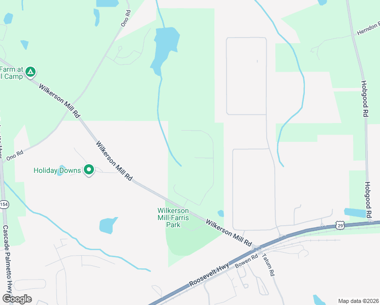map of restaurants, bars, coffee shops, grocery stores, and more near 115 Park Mill Court in Palmetto