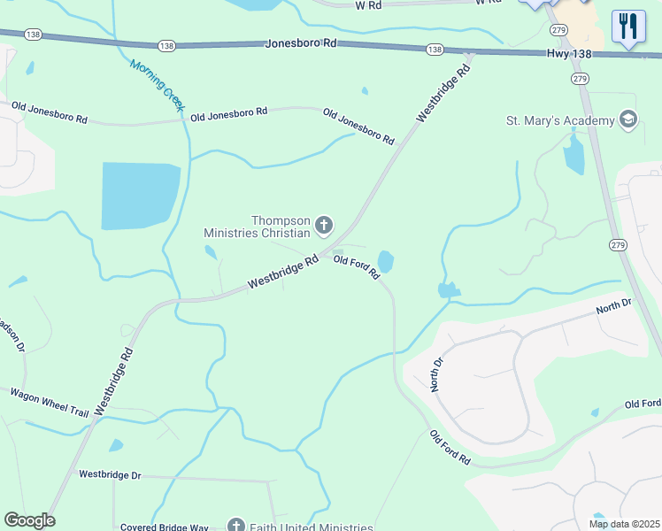 map of restaurants, bars, coffee shops, grocery stores, and more near 404 Old Ford Road in Fayetteville