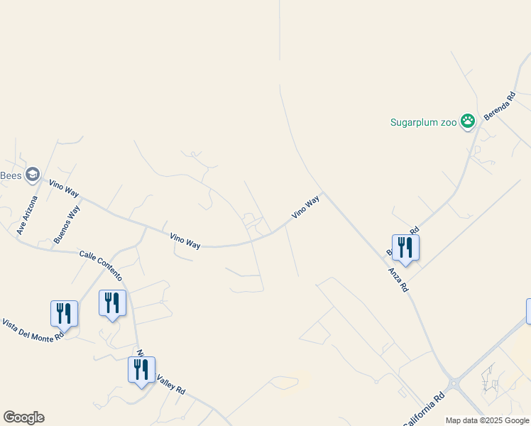 map of restaurants, bars, coffee shops, grocery stores, and more near 39890 Calle Del Vinedos in Temecula