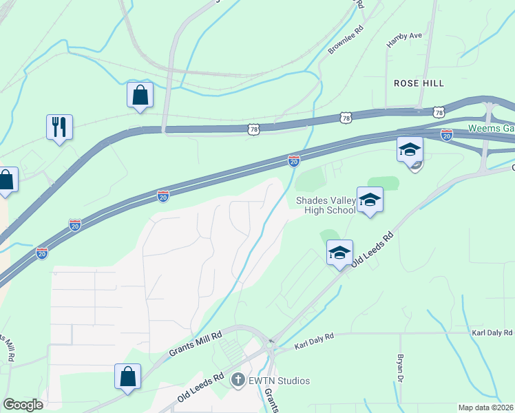 map of restaurants, bars, coffee shops, grocery stores, and more near 4002 Valley Manor in Irondale