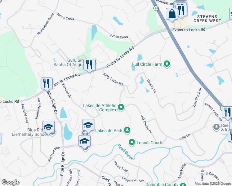 map of restaurants, bars, coffee shops, grocery stores, and more near 4448 Peregrine Place in Martinez