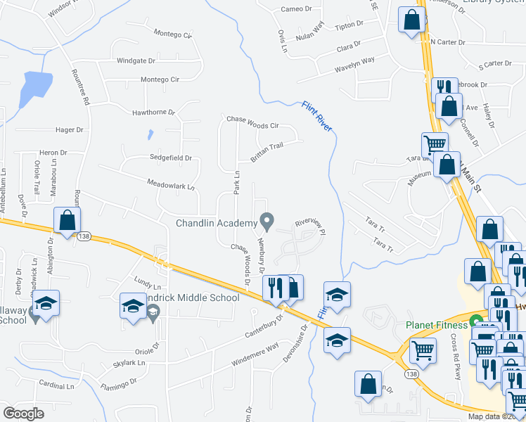 map of restaurants, bars, coffee shops, grocery stores, and more near 378 Haverhill Lane in Jonesboro