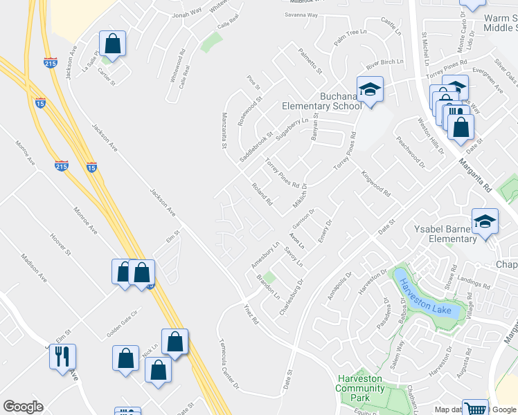 map of restaurants, bars, coffee shops, grocery stores, and more near 40370 Kaelan Court in Murrieta