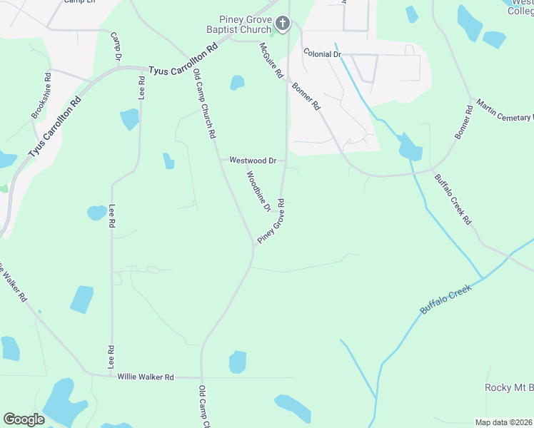 map of restaurants, bars, coffee shops, grocery stores, and more near 95 Woodbine Drive in Carrollton