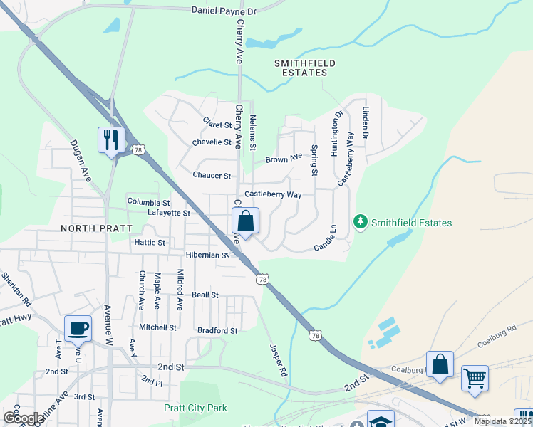 map of restaurants, bars, coffee shops, grocery stores, and more near 640 Tree Haven Drive in Birmingham