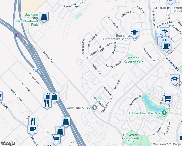 map of restaurants, bars, coffee shops, grocery stores, and more near 26352 Arboretum Way in Murrieta