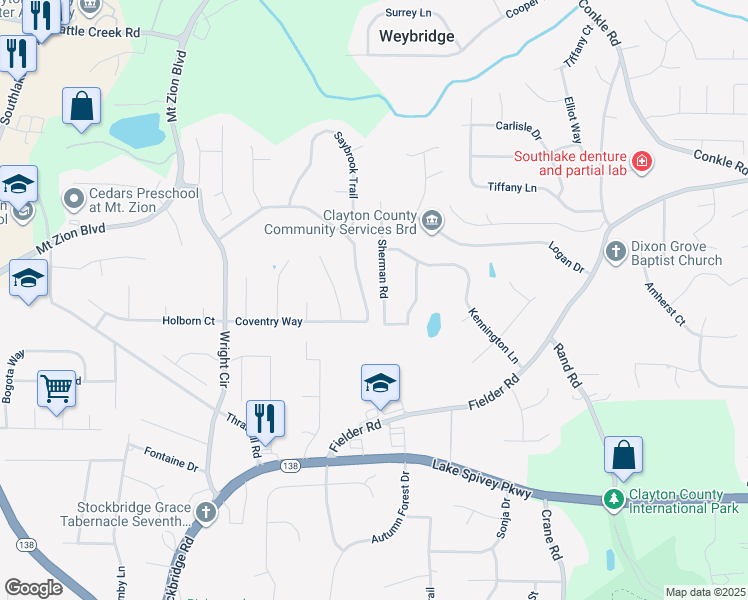 map of restaurants, bars, coffee shops, grocery stores, and more near 2016 Wrights Way in Jonesboro