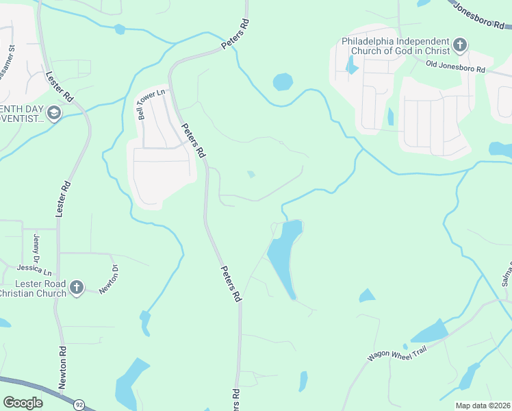 map of restaurants, bars, coffee shops, grocery stores, and more near 7799 Rock Rose Lane in Fairburn