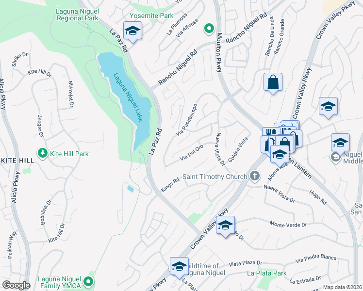 map of restaurants, bars, coffee shops, grocery stores, and more near 28932 El Apajo in Laguna Niguel