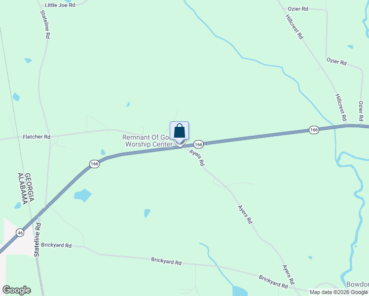 map of restaurants, bars, coffee shops, grocery stores, and more near 10 Ayers Road in Bowdon
