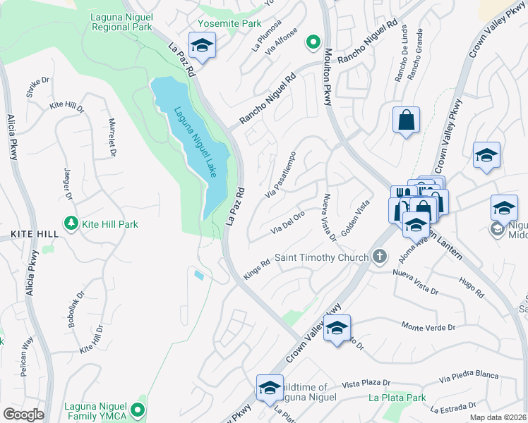 map of restaurants, bars, coffee shops, grocery stores, and more near 28935 El Apajo in Laguna Niguel