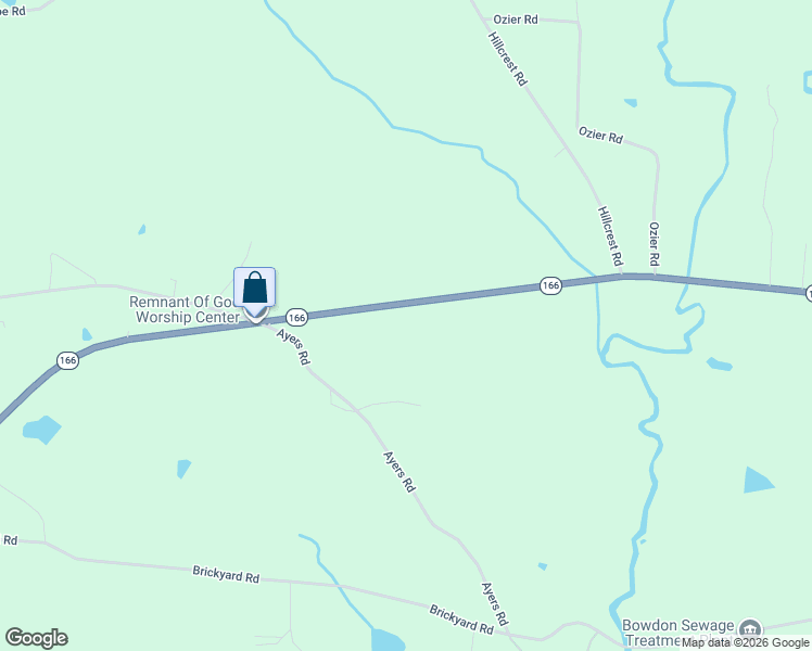 map of restaurants, bars, coffee shops, grocery stores, and more near 1726-1824 Highway 166 in Bowdon