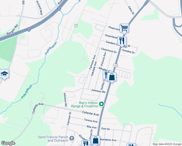 map of restaurants, bars, coffee shops, grocery stores, and more near 618 Oakdale Avenue in North Augusta