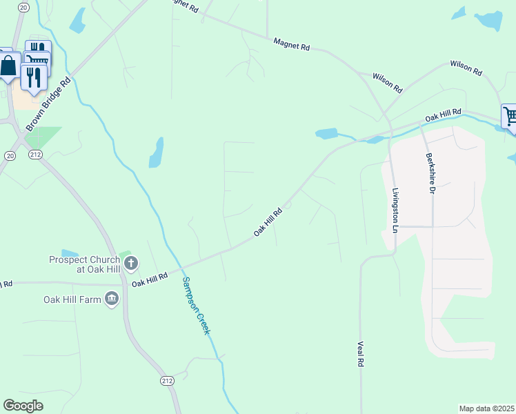 map of restaurants, bars, coffee shops, grocery stores, and more near 70 Ashton Place in Covington