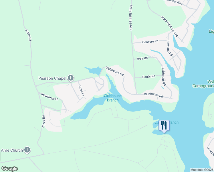 map of restaurants, bars, coffee shops, grocery stores, and more near 2465 Clubhouse Road in Summerton