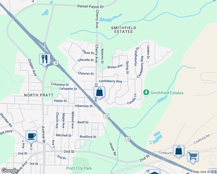 map of restaurants, bars, coffee shops, grocery stores, and more near 640 Tree Haven Drive in Birmingham