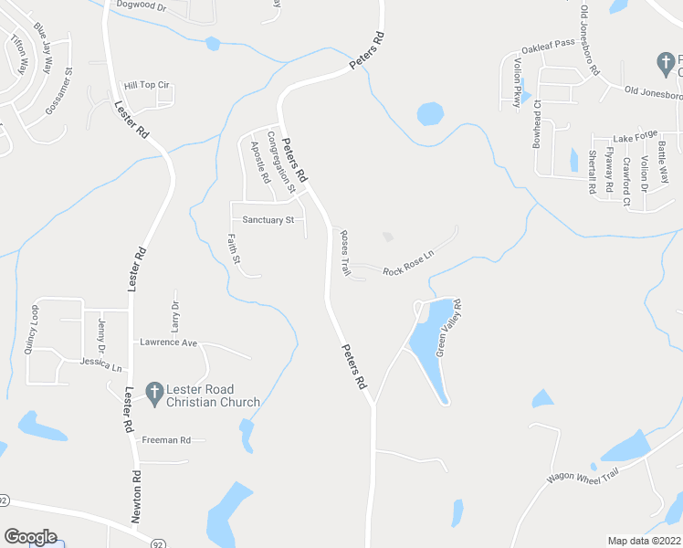 map of restaurants, bars, coffee shops, grocery stores, and more near 3844 Roses Trail in Fairburn