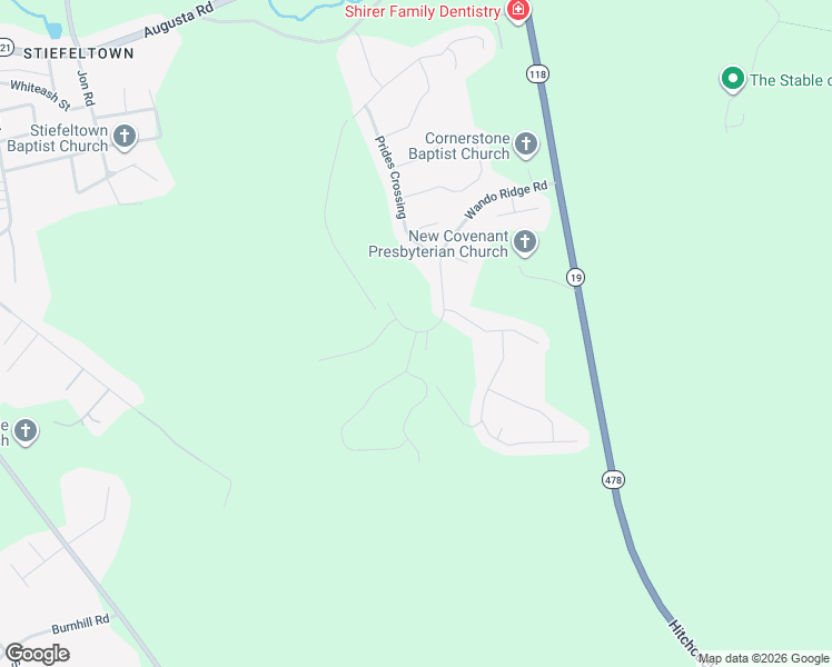map of restaurants, bars, coffee shops, grocery stores, and more near Wando Ridge Road in Aiken