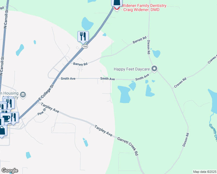 map of restaurants, bars, coffee shops, grocery stores, and more near 113 Scarlett Place Drive in Bowdon