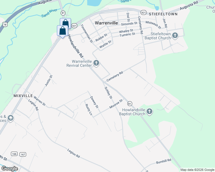 map of restaurants, bars, coffee shops, grocery stores, and more near 217 Howlandville Road in Warrenville