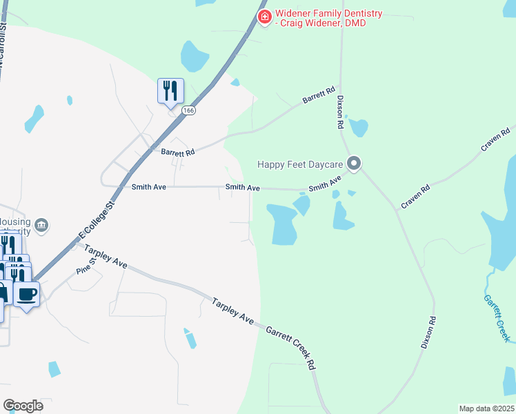 map of restaurants, bars, coffee shops, grocery stores, and more near 112 Scarlett Place Drive in Bowdon