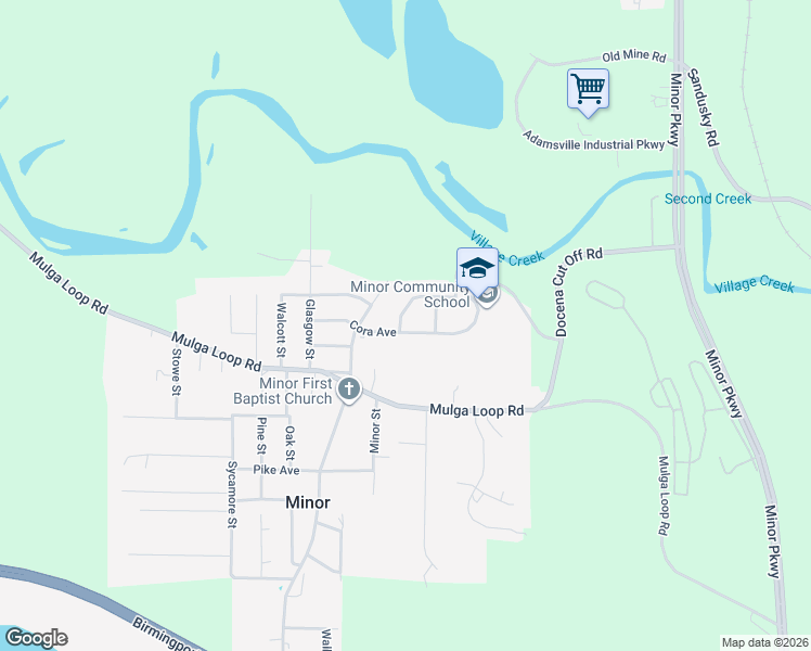 map of restaurants, bars, coffee shops, grocery stores, and more near 3057 Highland Drive in Birmingham