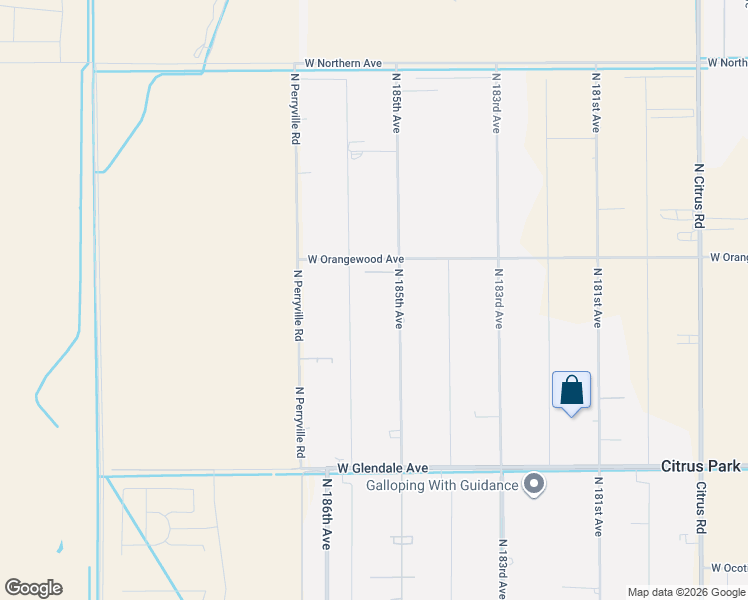 map of restaurants, bars, coffee shops, grocery stores, and more near 7350 North 185th Avenue in Waddell