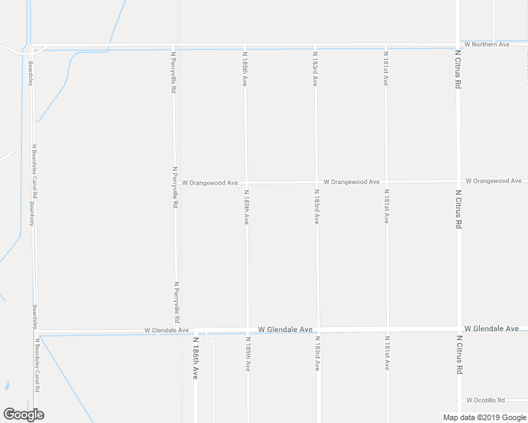 map of restaurants, bars, coffee shops, grocery stores, and more near 7341 North 185th Avenue in Waddell