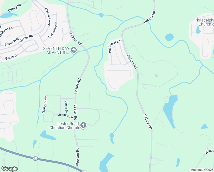 map of restaurants, bars, coffee shops, grocery stores, and more near 7440 Faith Street in Fairburn