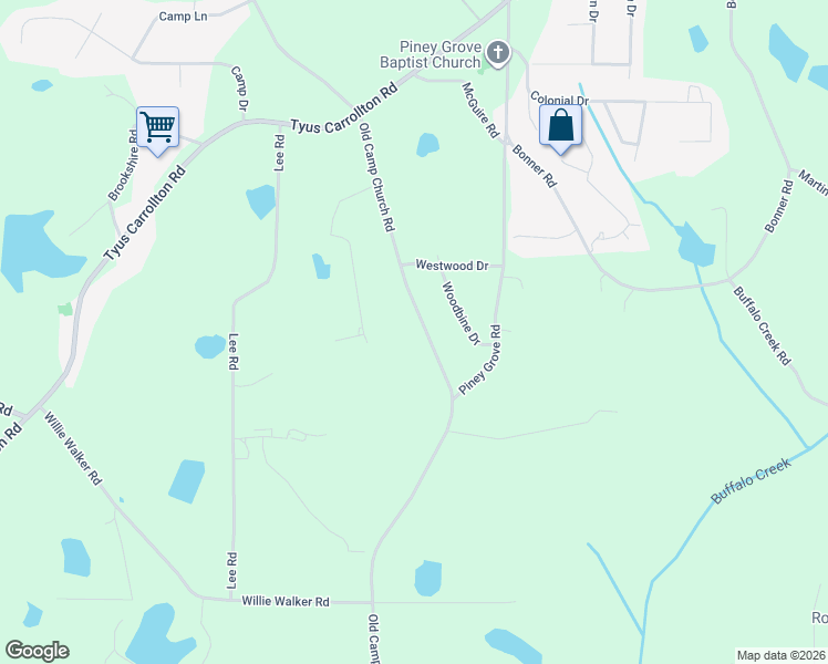map of restaurants, bars, coffee shops, grocery stores, and more near 710 Old Camp Church Road in Carrollton