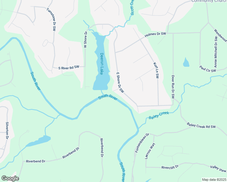 map of restaurants, bars, coffee shops, grocery stores, and more near 5207 West Shore Drive Southwest in Conyers