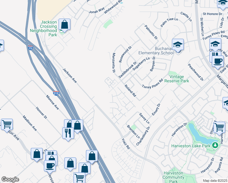 map of restaurants, bars, coffee shops, grocery stores, and more near 26313 Arboretum Way in Murrieta