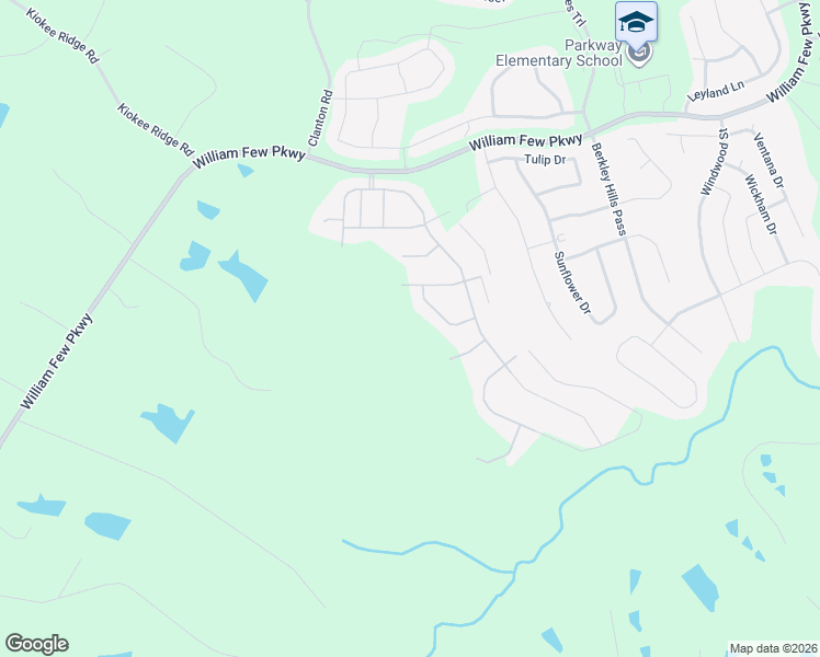 map of restaurants, bars, coffee shops, grocery stores, and more near 2567 William Few Parkway in Evans