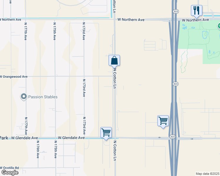 map of restaurants, bars, coffee shops, grocery stores, and more near 7426 North Cotton Lane in Citrus Park